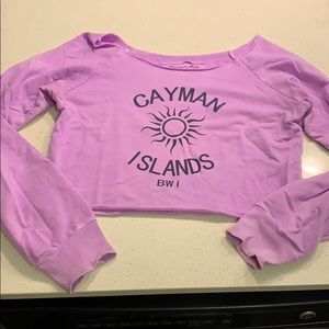 Purple cayman island crop top long sleeved